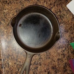 Cast Iron Grishwold #3 Skillet Large Block Logo 6 Inches Vintage Seasoned